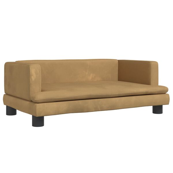 vidaXL Sofa dla dzieci, brązowa, 80x45x30 cm, aksamit