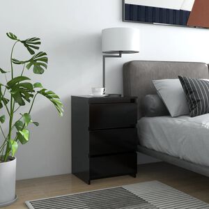 vidaXL Szafka nocna, czarna, 40x35x62,5 cm, materiał drewnopochodny