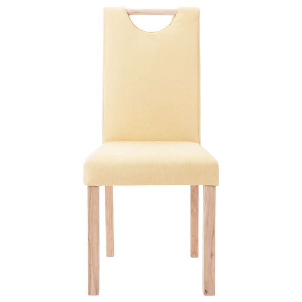 vidaXL Krzesła stołowe, 2 szt., kremowe, obite tkaniną