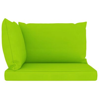 vidaXL Ogrodowa sofa 2-os. z palet, z jasnozielonymi poduszkami, sosna