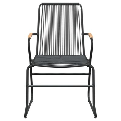 vidaXL Krzesła ogrodowe, 4 szt., czarne, 58x59x85,5 cm, rattan PVC