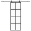 vidaXL Drzwi przesuwne z zestawem okuć czarne 76x205 cm ESG szkło