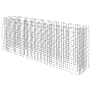 vidaXL Podwyższona donica gabionowa, galwanizowana stal, 270x50x100 cm