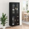 vidaXL Highboard Czarny Dąb 69,5 x 34 x 180 cm Materiał drewnopochodny