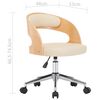 vidaXL Krzesła obrotowe 6 szt., kremowe, gięte drewno i sztuczna sk&oacute;ra