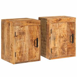 vidaXL Stolik nocny 2 pcs Brązowy 35 x 33 x 48 cm Drewno z mango
