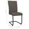 vidaXL Wspornikowe krzesła stołowe, 2 szt., taupe, obite tkaniną