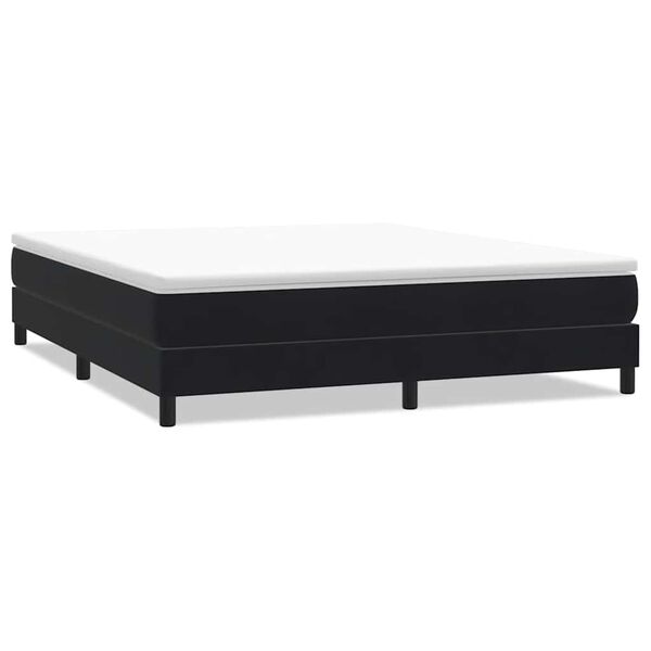 vidaXL Ł&oacute;żko Box Spring bez materaca Czarne 180x210 cm Aksamit