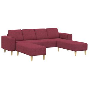 vidaXL Sofa do salonu 3 pcs Czerwone wino Poliester
