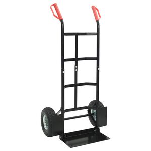 vidaXL Rozsuwana W&oacute;zek Ręczny Czarny i czerwony 57 x 46 x 113 cm Stal