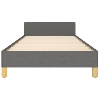 vidaXL Rama łóżka z zagłówkiem, ciemnoszara, 80x200 cm, obita tkaniną