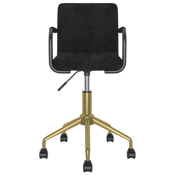 vidaXL Obrotowe krzesła stołowe, 6 szt., czarne, obite aksamitem