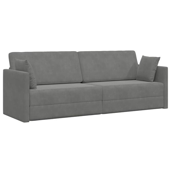 vidaXL Sofa podłogowa z funkcją spania 200cm Ciemnoszary Aksamit