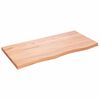 vidaXL P&oacute;łka, brązowa, 100x50x(2-4) cm, lakierowane lite drewno dębowe