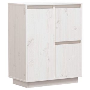 vidaXL Szafka, biała, 60 x 34 x 75 cm, lite drewno sosnowe