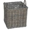 vidaXL Kosz na rośliny z przechowywaniem 2 pcs Szary Rattan Lacak