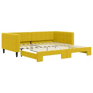 vidaXL Sofa rozsuwana, ż&oacute;łta, 100x200 cm, aksamit