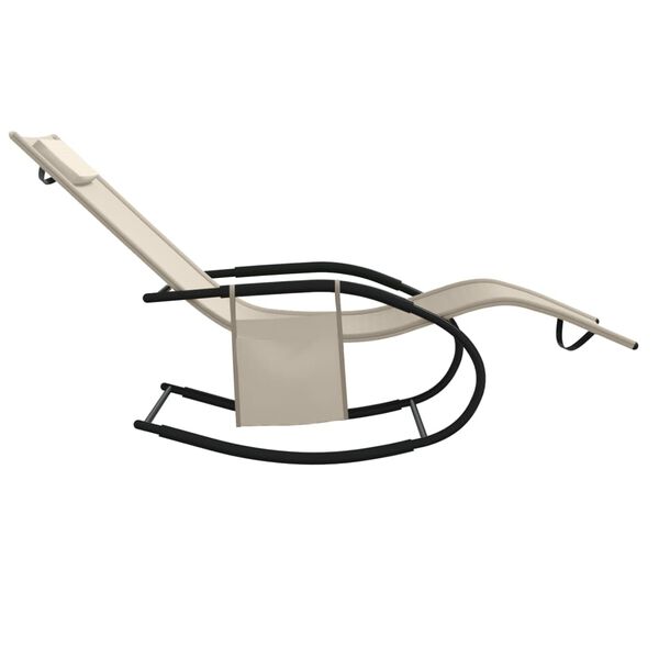 vidaXL Leżak, bujany, kremowy, stal i tworzywo textilene