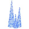 vidaXL Choinka z 90 diodami LED 3 pcs Niebieski 20 x 20 x 80 cm Akryl