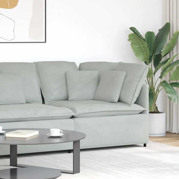 vidaXL Modułowy Narożnik Sofa z Poduszkami Jasnoszary 100 cm