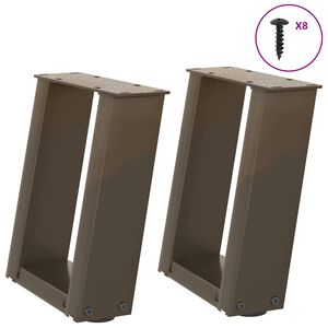 vidaXL Nogi do stolika kawowego w kształcie litery U 2 szt. Naturalna stal 30x(30-31) cm Stal
