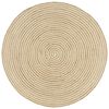 vidaXL Dywanik ręcznie wykonany z juty, spiralny wz&oacute;r, biały, 150 cm