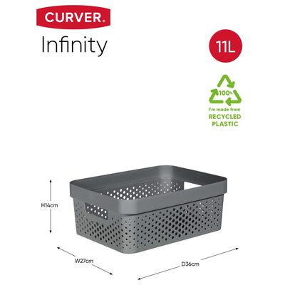 Curver Zestaw pudełek Infinity z pokrywkami, 4 szt., 11L+17L, antracyt