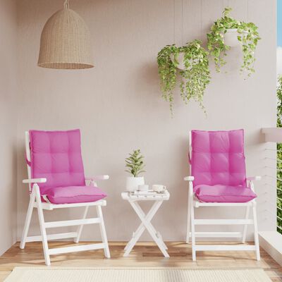 vidaXL Poduszki na krzesła z niskim oparciem, 2 szt., różowe