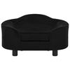 vidaXL Sofa dla psa, czarna, 67x47x36 cm, pluszowa