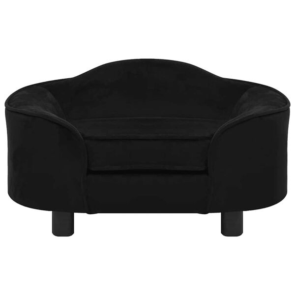 vidaXL Sofa dla psa, czarna, 67x47x36 cm, pluszowa