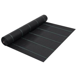vidaXL Agrotkanina przeciw chwastom, czarna matowa, 1x10 m, PP
