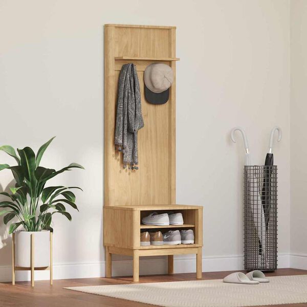 vidaXL Szafka do korytarza z p&oacute;łką FLORO Woskowy Brąz 50 x 40 x 158 cm