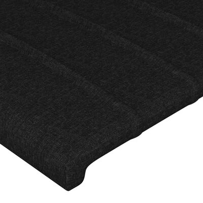 vidaXL Zagłówek do łóżka z LED, czarny, 83x16x118/128 cm, tkanina
