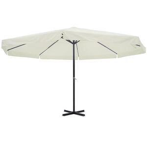 vidaXL Parasol z aluminium, 500 cm, biały