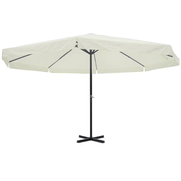 vidaXL Parasol z aluminium, 500 cm, biały