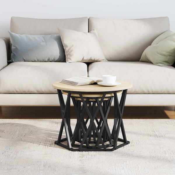 vidaXL Stolik boczny do nestingu 3 pcs Dąb Sonoma