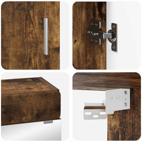 vidaXL Zestaw mebli łazienkowych z szufladą z p&oacute;łką TULUM Dąb wędzony