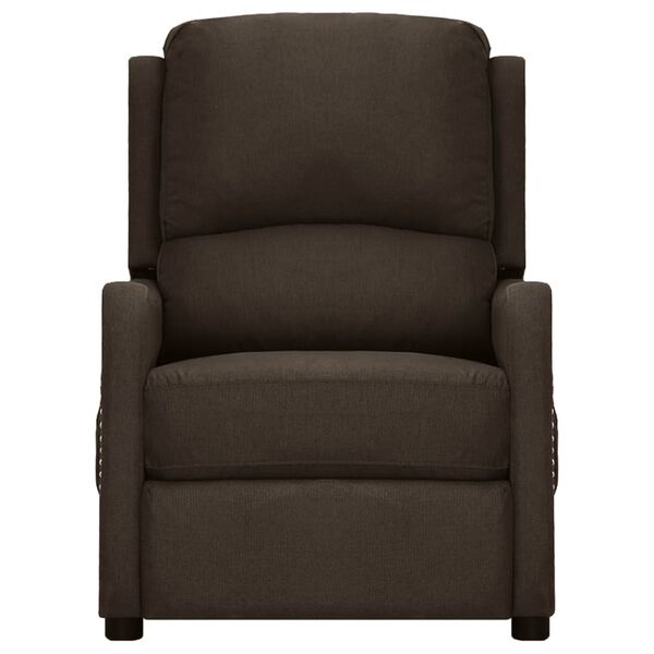 vidaXL Elektryczny fotel masujący, ciemnobrązowy, obity tkaniną