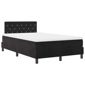 vidaXL Ł&oacute;żko z sprężyną LED z materacem Czarny 120 x 190 cm Aksamit