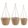 vidaXL Kosze na rośliny z trawy morskiej 3 pcs naturalny &Oslash;26 x 19 cm