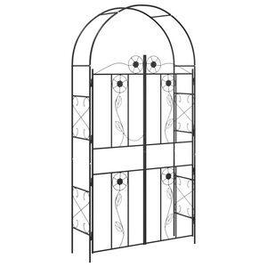 vidaXL Łuk Ogrodowy Czarny 115 x 37 x 226 cm Stal