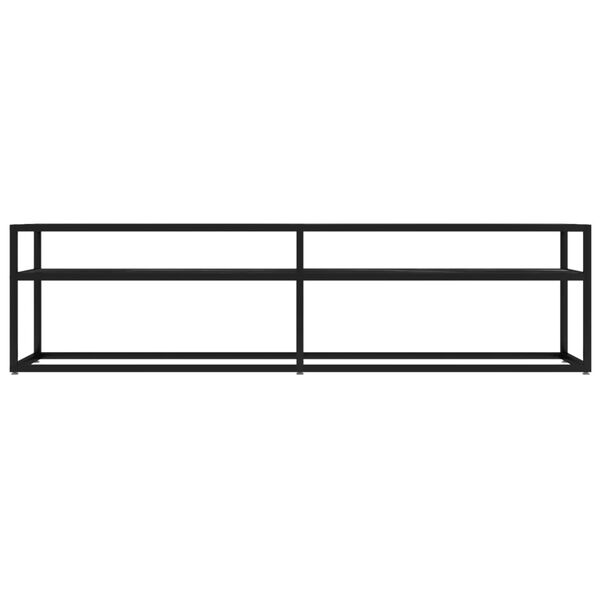 vidaXL Szafka pod TV, czarny marmur, 160x40x40,5 cm, szkło hartowane