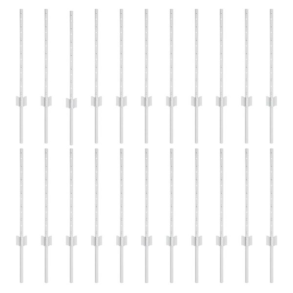 vidaXL Słupki ogrodzeniowe 22 pcs Srebrny 100 cm Stal