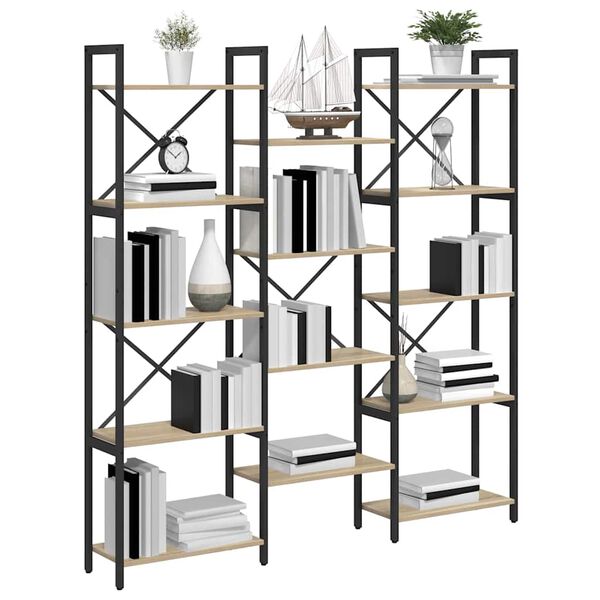 vidaXL P&oacute;łka na książki Dąb Sonoma 156 x 25 x 167 cm