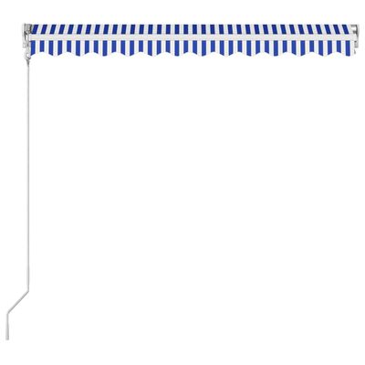 vidaXL Automatycznie zwijana markiza, 350x250 cm, niebiesko-biała