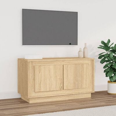 vidaXL Szafka pod TV, dąb sonoma, 80x35x45 cm, materiał drewnopochodny