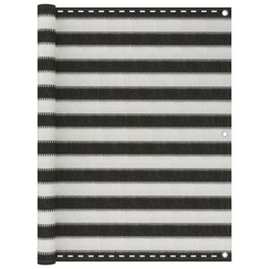 vidaXL Parawan balkonowy z HDPE, 120x400 cm, antracytowo-biały