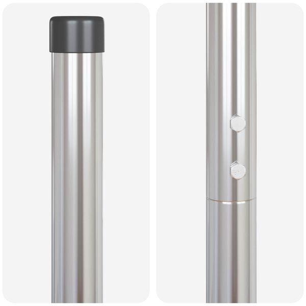 vidaXL Słupki ogrodzeniowe 2 pcs Srebrny Stal Malowana Proszkowo