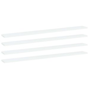 vidaXL P&oacute;łki na książki, 4 szt., białe, 100x10x1,5 cm, płyta wi&oacute;rowa