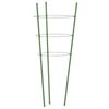 vidaXL Podpórki dla roślin, z 3 obręczami, 5 szt, zielone, 75 cm, stal